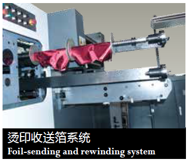 Foil-sending and rewinding system